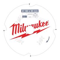 Milwaukee diskinio pjūklo ašmenys CSB P FC 4932471304, 190mm, 30mm, 1.8mm, 4 dantys, D forma, +10°, PTFE danga