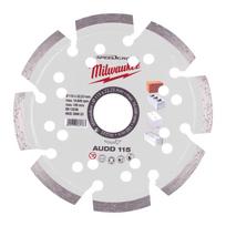 Milwaukee deimantinis pjovimo diskas AUDD 115 4932399823, 115mm, 22.23mm, 10mm, 2.6mm, 1 vnt, asfaltas, betonas, keramika
