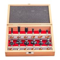 Milwaukee 4932451668 Frezų antgalių rinkinys, 12 vnt., 8 mm kotas, tiesūs, apvalūs, profilio frezai