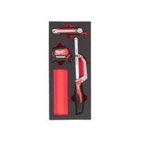 Milwaukee pjovimo ir matavimo rinkinio putų įdėklas 4932493252, 3 vnt., 45x178.5x417mm, ⅓ stalčiaus, magnetinė juosta 5m