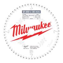 Milwaukee diskinis pjūklas 4932472016, 250mm, 30mm, 2.8mm, 60 dantų, ATB, +15°, smulkus pjūvis, visai medienai, PTFE danga
