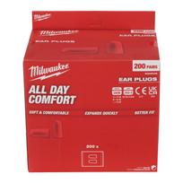 Milwaukee Minkšti ausų kištukai 4932480465, 200 porų, PU, SNR 38 dB, EN 352-2:2020, daugkartinio uždarymo pakuotė