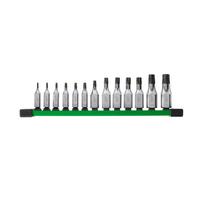 ¼″UN ⅜″DRIVE TORX BITU LIGZDU KOMPLEKTS, 1/4" AND 3/8" DRIVE TORX BIT SOCKET SET - 13 PC, 4932480565 MILWAUKEE