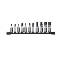 Milwaukee 4932480567, 11 vnt. šešiabriaunių antgalių komplektas, 3/8" pavara, 4-14mm, plokšti antgaliai
