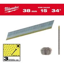 APDARES NAGLAS, 15G, 34°, D GALVIŅA, INOX 15G / 34° / 38 MM / SC3 - 2.500 PC, 4932492579 MILWAUKEE