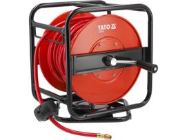 Pneumatinė oro žarna ant metalinės ritės pneumatiniams įrankiams prijungti 8mm 30m rankinė rankena YT-24253 Yato