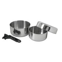 Nerūsējošā tērauda kempinga gatavošanas komplekts 'Biwak 1', 1-2 personām, svars 655 g, R552800, BasicNature