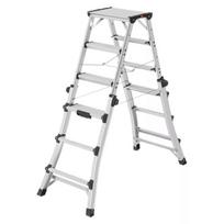 HAILO D100TL TopLine 038655107, teleskopinės dvipusės kopėčios, 2x4-2x6 pakopos, 287cm, 150kg, aliuminis