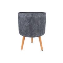 Puķu pods EDEN D37xH30cm ar koka kājām, tumši pelēks 89185