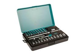 Instrumentu komplekts 1/4", K25005B, KAMASA TOOLS, 120 zobi, 12 īsās un 9 garās uzgaļi, T-grips, bitu adapteris, 2 pagarinājumi.
