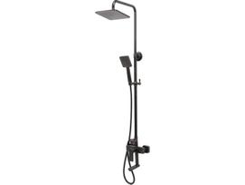 Fala Dušo kolona RETRO BLACK 3 75818, 95-130cm, 2 skylės, 20cm dušo galvutė, 1.5m dušo žarna, žalvaris