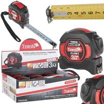 Geko Dviejų Pusių Matavimo Juosta T00346, 3m, 16mm, automatinis užraktas, magnetinė kabliukas, guminis korpusas