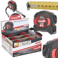 Geko Dviejų Pusių Matuoklis T00349, 8m, 25mm, automatinis užraktas, magnetinė kabliukas, guminis korpusas, plieninė sagtis
