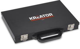 Kreator Gręžimo rinkinys KRT012800, 120 vnt., 70 metalinių, 35 akmeninių, 15 medinių grąžtų, metalinė dėžė