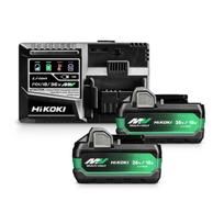 MULTI VOLT akumulatoru komplekts 2x BSL36A18X (36V/18V - 2.5Ah/5.0Ah), UC18YSL3WHZ, ar inteliģento elektroniku un 4-LED uzlādes indikatoru