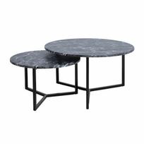 Kafijas galdiņš AKIRA 2gab komplekts D80xH45cm, D60xH37cm, tumši pelēks 76478