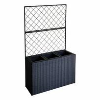 Puķu kaste WICKER ar augu atbalstu 83x29xH55/146cm, melns 35129