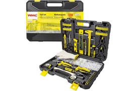 WMC Tools įrankių rinkinys WMC-201200A, 1200 vnt., 1/4" galvutės, atsuktuvai, replės, matuoklis, gulsčiukas, slankmatis, dėklas