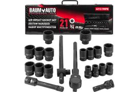 Baumauto Įrankių rinkinys 21vnt 3/4" BM-6212-5MPB, Cr-V, 21 vnt, 6/12-punktų, metalinė dėžė