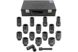 Smūginės galvutės rinkinys, Forsage, F-6163-5MPB, 3/4" 16 vnt., 6-kampės ir 12-kampės galvutės, metalinė dėžė