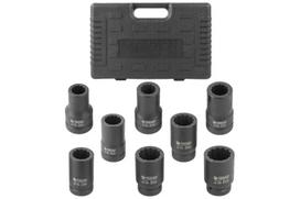Smūginės galvutės rinkinys FORSAGE F-8081-9MPB 8 vnt. 1"DR 12-briaunės 22-41 mm CrMo plastikinis dėklas