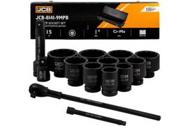 Smūginis galvučių rinkinys, JCB, JCB-8141-9MPB, 12-kampės, 36-80 mm, metalinė dėžė