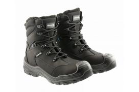 Izolēti drošības zābaki S3L FO SR, JORG, HT5K590-46, melni, 46. izmērs, ar kompozīta purngalu un Kevlar iekšzoli.
