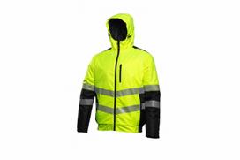 MILA izoliuota įspėjamoji striukė HOGERT HT5K347-S geltona S (48) OXFORD 300D PU danga 180 g/m²