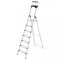 Hailo Namų kopėčios L85 ComfortLine 038030707, 350cm, 8.2kg, 150kg, 7 laipteliai, neslystančios kojos, daugiafunkcinė lentyna