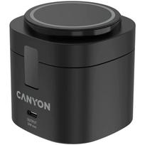 Kompaktiškas belaidis įkrovimo stovas su maksimalia 30 W galia 65 W įkrovikliu ir 1 m laidu 4 in 1 Wireless Charging Stand Juodas CNS-WCS405B CANYON