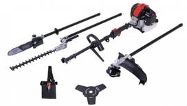 Scheppach PMT520 Daugiafunkcis įrankis, 52 cm³, 1,4 kW, 4-in-1, žoliapjovė, krūmapjovė, gyvatvorės žirklės, pjūklas