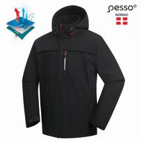 Softshell striukė Atlanta, M, PESSO, 5000g/m² 24h, 8000 mm, juoda, su gobtuvu