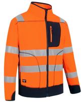 Aukštos matomumo fliso striukė FL02, 2XL, Pesso, CL2, oranžinė/tamsiai mėlyna