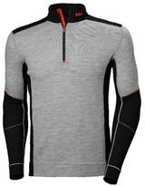 Termo marškiniai Lifa Merino, 3XL, HELLY HANSEN, 75107_939-3XL, pilka/juoda, su užtrauktuku