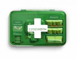 Cederroth Žaizdų valymo rinkinys 51011006, 40 servetėlių, 4,5 m putų tvarstis, 40 tekstilinių pleistrų, 45 plastikinių pleistrų