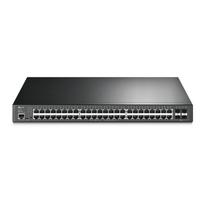 52 prievadų Gigabit L2+ valdomas jungiklis su 48 PoE+ prievadais, TP-Link, SG3452P, 48× 10/100/1000Mbps PoE+ RJ45 prievadai, 4× Gigabit SFP lizdai, Rackmountable