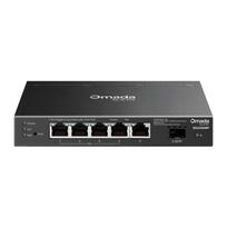 Omada 6 prievadų Gigabit jungiklis su 4 prievadų PoE+, TP-Link, SG2206MP, 4× 10/100/1000Mbps PoE+ RJ45 prievadai, 1× Gigabit SFP lizdas