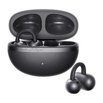 QCY Crossky C50 TWS belaidės ausinės Bluetooth 6.0 atvira konstrukcija dinaminiai 10.8 mm tvarkyklės iki ~7.5 val grojimo vienu įkrovimu ir iki ~35 val su įkrovimo dėklu 4 AI mikrofonai pokalbiams jutiklinis valdymas IPX5 atsparumas vandeniui USB-C įkrovimas pilkas