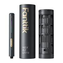 Fanttik E2 Ultra 3.7 V Mini precizinis atsuktuvas 5 sukimo momento lygių 0.05-0.6 N·m 270 rpm 800 mAh baterija USB-C įkrovimas 50 S2 magnetiniai antgaliai 5/32″ Hex RevoStor magnetinis dėklas LED indikatorius Pilkas
