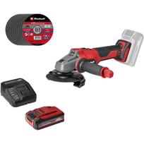 Einhell AXXIO 18/125 4326647 Belaidė kampinė šlifuoklė 18 V 125 mm Bešepetė ~700 W 33 mm pjovimo gylis Li-Ion Plus 4.0 Ah Raudona-Juoda