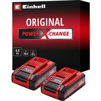 Einhell Power X-Change Twin-Pack 18 V 4.0 Ah 4511629 Belaidė akumuliatorių Li-Ion rinkinys 2 vnt Power X-Change Plus Be kroviklio 18 V 4 Ah Raudona-Juoda