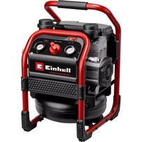 Einhell SILENZZO 18/160 4020385 Belaidis oro kompresorius Power X-Change 18 V 6 L bakas iki 8 bar 160 L/min įsiurbimas Tylus be alyvos Juoda-Raudona Be akumuliatoriaus ir kroviklio
