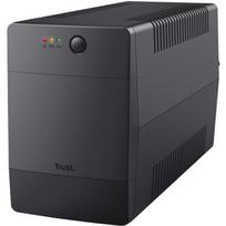 Trust UPS 23505 1500VA, 900 W, 4 AC lizdai, USB Type-B, AVR, juodas, apsauga nuo srovių, akumuliatoriaus technologija: VRLA