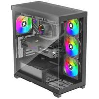 Xilence Korpusas XG171, Midi Tower, 485mm, 245mm, 520mm, 7x2.5", 2x3.5", 9 plėtimosi lizdai, RGB ventiliatoriai