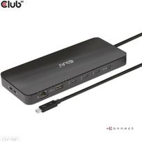 Club3D dokas CSV-1581, Thunderbolt 4, 3x Thunderbolt 4, 3x USB 2.0, 1x RJ-45, 140 W, 1000Mbit/s, juoda