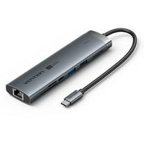 Vention 9-in-1 dokas stotis TGVHB 4K@60Hz, 100W PD, 5Gbps, 0.15m, 1x USB 3.0, 1x USB 2.0, 1x HDMI, 1x RJ-45, 1x 3.5mm