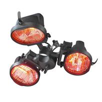 Eurom Parasol Heater 1500 infraraudonųjų spindulių skėčio šildytuvas laukui 1500W IP23 3 halogeninės lempos iki 15m2 juoda