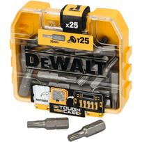 Dewalt atsuktuvų antgalių rinkinys DP43-QZ, 25mm, 25 vnt., TOUGHCASE+, modulinis dizainas, skaidrus dangtis