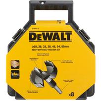 Dewalt Forstner grąžtų rinkinys DT4593-QZ 8 vnt., 11mm greito keitimo kotas, 3 plokšti kotai, medienos gręžimui