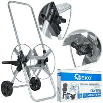 Geko sodo žarnų vežimėlis G72967 1/2" 60 m metalinė konstrukcija, rankinis sukimo mechanizmas, transporto ratai